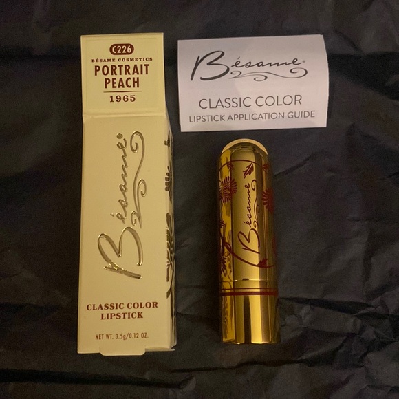Besame Cosmetics Portrait Peach 1965 Classic Color Lipstick (BNIB) - Picture 2 of 9